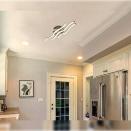 Long Life Lamps Company Modern Led Ceiling Chrome 3 Strip Light Warm White 20W Semi Flush H3015 - thumbnail 8