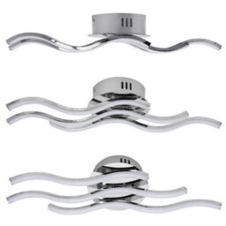 Long Life Lamps Company Modern Led Ceiling Chrome 3 Strip Light Warm White 20W Semi Flush H3015 - thumbnail 5