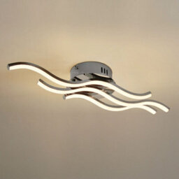 Long Life Lamps Company Modern Led Ceiling Chrome 3 Strip Light Warm White 20W Semi Flush H3015 - thumbnail 1