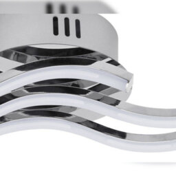 Long Life Lamps Company Modern Led Ceiling Chrome 3 Strip Light Warm White 20W Semi Flush H3015 - thumbnail 6