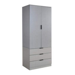Home Source Phoenix 2 Door 3 Drawer Wardrobe Grey Bedroom Furniture - thumbnail 9
