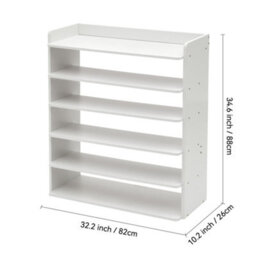 Thehotsale 6 Tier Sturdy Load-Bearing Mdf Shoe Rack For 24 Pairs Of Shoes - thumbnail 9