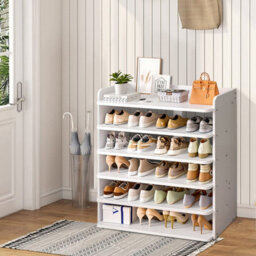 Thehotsale 6 Tier Sturdy Load-Bearing Mdf Shoe Rack For 24 Pairs Of Shoes - thumbnail 4