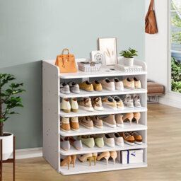 Thehotsale 6 Tier Sturdy Load-Bearing Mdf Shoe Rack For 24 Pairs Of Shoes - thumbnail 3