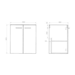 Banyetti Alpine 600mm Natural Oak Wall Hung Vanity Unit - thumbnail 3