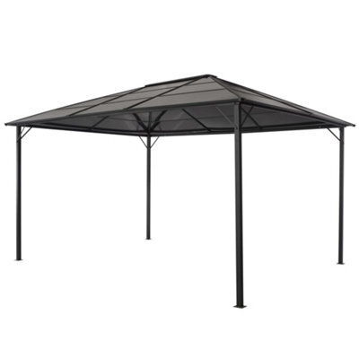 Berkfield Gazebo With Roof Aluminium 4X3X2.6 M Black - image 1