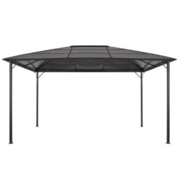 Berkfield Gazebo With Roof Aluminium 4X3X2.6 M Black - thumbnail 2