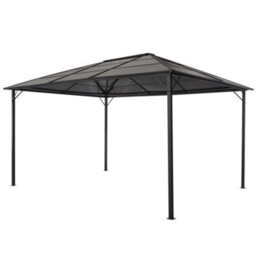 Berkfield Gazebo With Roof Aluminium 4X3X2.6 M Black