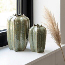 Garden Greatness Green Seed Pod Bud Vase Duo Decor - thumbnail 2