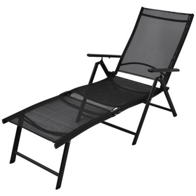 Berkfield Folding Sun Lounger Aluminium Black - image 1