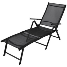 Berkfield Folding Sun Lounger Aluminium Black