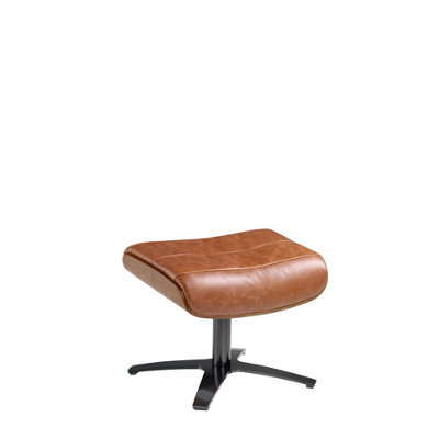 Angel Cerda Elegant Brown Leather Ottoman For Modern Living Rooms - image 1