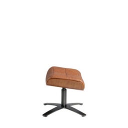 Angel Cerda Elegant Brown Leather Ottoman For Modern Living Rooms - thumbnail 5