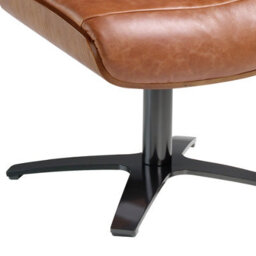 Angel Cerda Elegant Brown Leather Ottoman For Modern Living Rooms - thumbnail 4