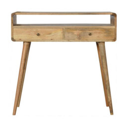 Wyld Haus Urbino Curved Mango Wood Console Table 2 Drawer And Open Shelf - thumbnail 2