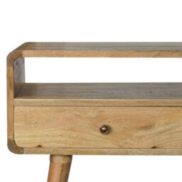 Wyld Haus Urbino Curved Mango Wood Console Table 2 Drawer And Open Shelf - thumbnail 5