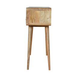Wyld Haus Urbino Curved Mango Wood Console Table 2 Drawer And Open Shelf - thumbnail 9