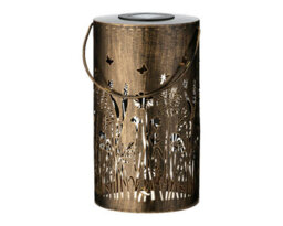 Lumineo Large Wild Meadow Solar Table Lantern Rustic Warm White Tall Garden Lamp 28Cm - thumbnail 2