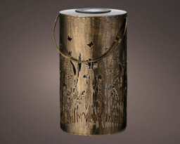 Lumineo Large Wild Meadow Solar Table Lantern Rustic Warm White Tall Garden Lamp 28Cm - thumbnail 3