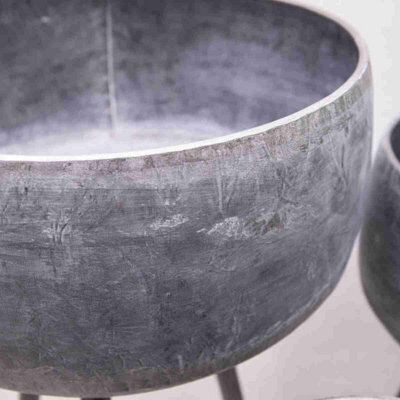 Annibells Hammered Silver Bowl Flower Pots On Tall Legs (13719) - Medium - image 1