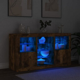 Berkfield Sideboard With Led Lights Smoked Oak 123X37X67 Cm - thumbnail 4