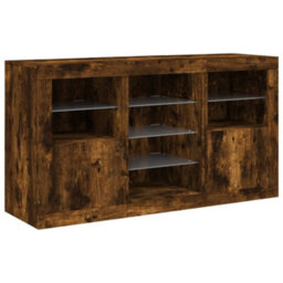 Berkfield Sideboard With Led Lights Smoked Oak 123X37X67 Cm - thumbnail 5