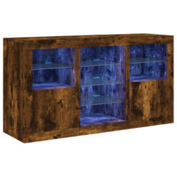 Berkfield Sideboard With Led Lights Smoked Oak 123X37X67 Cm - thumbnail 2