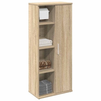 Walplus Bathroom Cabinet With Roll Holder Sonoma Oak 39X22X90 Cm - image 1