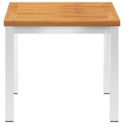 Berkfield Garden Side Table 45X45X38 Cm Solid Acacia Wood And Stainless Steel - thumbnail 3
