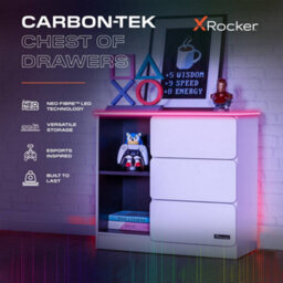 X Rocker Carbon-Tek Led Chest Of 3 Drawers - White Rgb - thumbnail 2