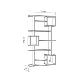 Decortie Soto Modern Tall Bookcase Wall Mountable 6-Tier Storage Unit White 173Cm - thumbnail 3