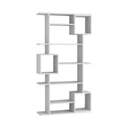 Decortie Soto Modern Tall Bookcase Wall Mountable 6-Tier Storage Unit White 173Cm - thumbnail 2