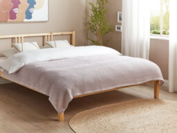 Beliani Bedspread Chagyl Cotton 150 X 200 Cm Pastel Pink - thumbnail 2