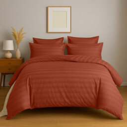 Aspire Homeware Rust Duvet Cover Set, Reversible Modern Bedding Set, Double (L)200Cm X (W)200Cm - thumbnail 1