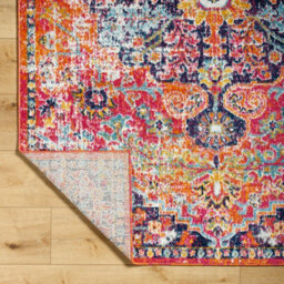 Livabliss Harput-Vintage Blue Orange Yellow Grey Traditional Boho Living Dining Bedroom Rug 200 X 275 Cm Easy Care, Non Shedding - thumbnail 4
