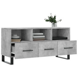 Berkfield Tv Cabinet Concrete Grey 102X36X50 Cm Engineered Wood - thumbnail 4