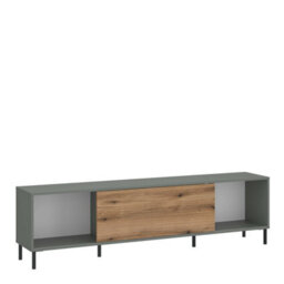 Wyld Haus Spentrup Green Olive And Natural Oak Tv Cabinet 1 Door - thumbnail 2