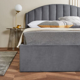 Home Treats Grey Double Ottoman Bed With Curved Headboard & Pocket Sprung Mattress - thumbnail 7