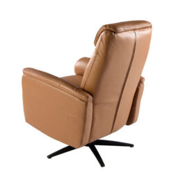 Angel Cerda Elegant Brown Leather Swivel Armchair For Modern Living Spaces - thumbnail 6