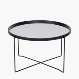 Pacific Lifestyle Voss Mirrored Glass And Black Wood Veneer Coffee Table - thumbnail 3