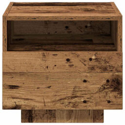 Berkfield Modern Bedside Cabinet With Led Lights Old Wood 40X39X37 Cm - thumbnail 6