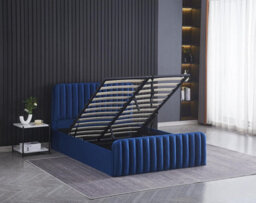 Kosy Koala Ottoman Gas Lift Storage Bed 4Ft Small Double With 1 Mattress Blue Velvet Bedroom - thumbnail 5