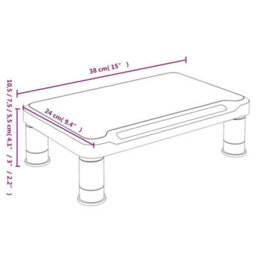 Berkfield Monitor Stand Black 38X24X10.5 Cm - thumbnail 7