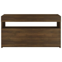 Berkfield Modern Tv Cabinet With Led Lights Brown Oak 75X35X40 Cm - thumbnail 7