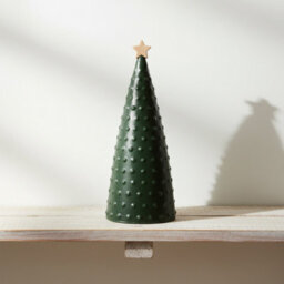 Four Candle Ceramic Green Pimpled Christmas Tree Small - thumbnail 2