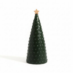 Four Candle Ceramic Green Pimpled Christmas Tree Small - thumbnail 1