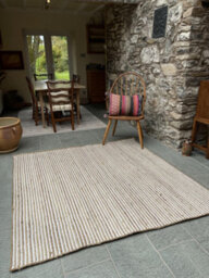 Second Nature Online Chakkar Pale Stripe Square Jute Beige Hall Rug / 150 Cm X 150 Cm - thumbnail 6