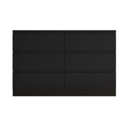 Fwstyle Stora Black 6 Drawer Chest (H) 77Cm (W) 110Cm (D) 40Cm - Extra Deep 14Cm Drawers - thumbnail 8