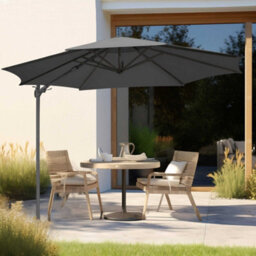 Dellonda 3M Cantilever Parasol/umbrella, Cover And Base Bundle, Grey Canopy - Dg272 - thumbnail 2