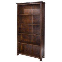 Core Products 5 Shelf Tall Bookcase , Rich Dark Brown Lacquer Finish, Boston Range H180.0Cm X W90.0Cm X D30.0Cm